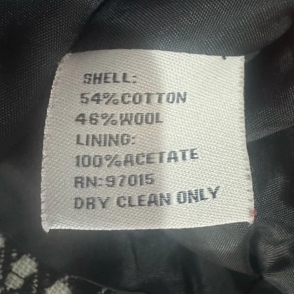 Sharagano Black White Tweed Blazer Double Breasted Wool Blend Jacket Size 10 - Picture 8 of 9